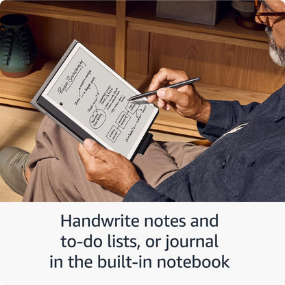 Amazon Kindle Scribe (16 GB) – Redesigned display with uniform borders. Now write directly on books and documents. With built-in notebook summarisation. Includes Premium Pen – Tungsten Grey