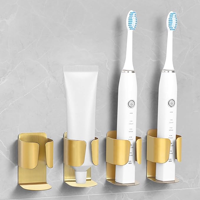 Electric Toothbrush Holder Wall Mount, 304 Stainless Steel Self-Adhesive