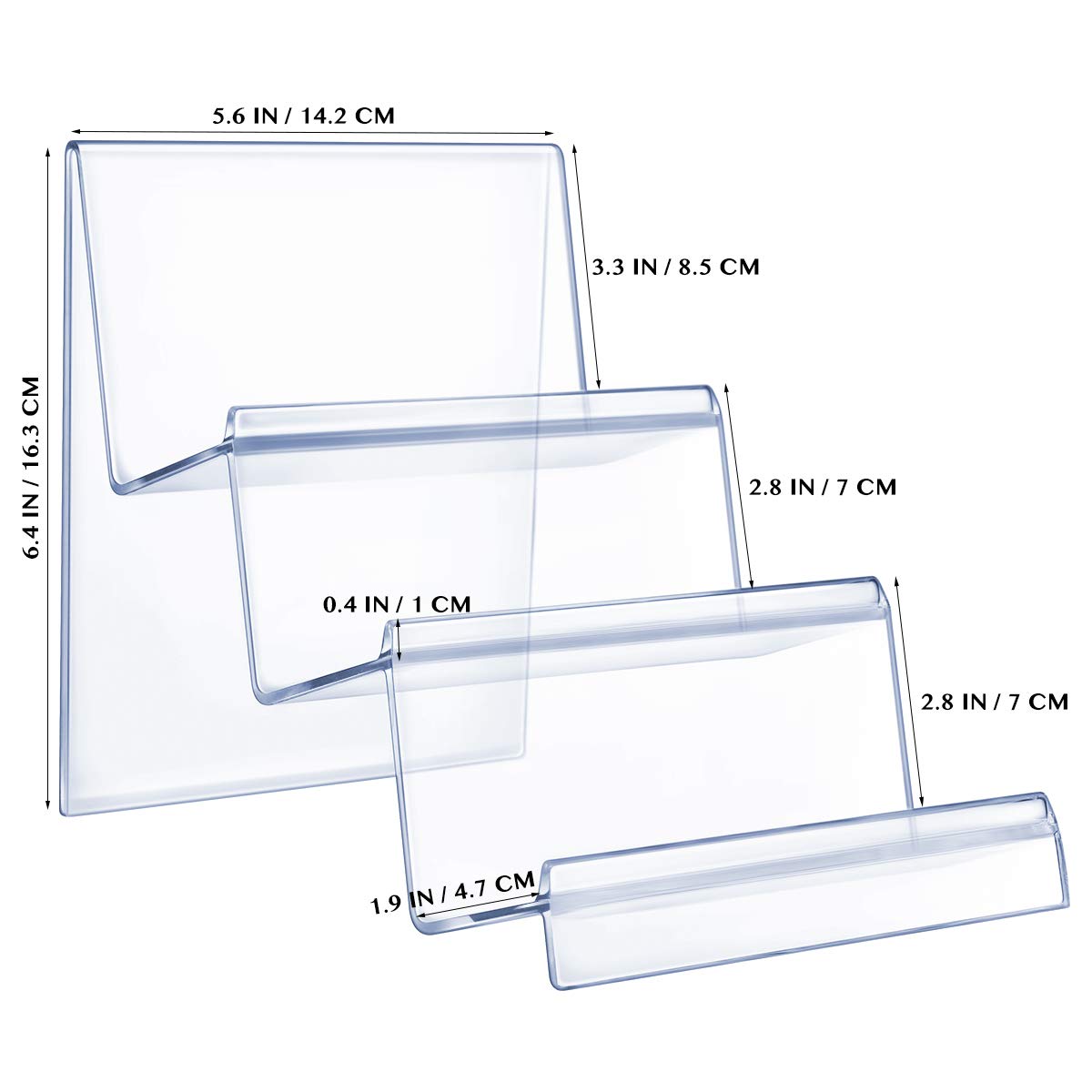 DOITOOL Clear Acrylic Purse Display Stand Holder Wallet Stand 3 Tier Handbag Purse Display Stand Glasses Holder Jewelry Display Riser Shelf for Home Decoration and Organizer