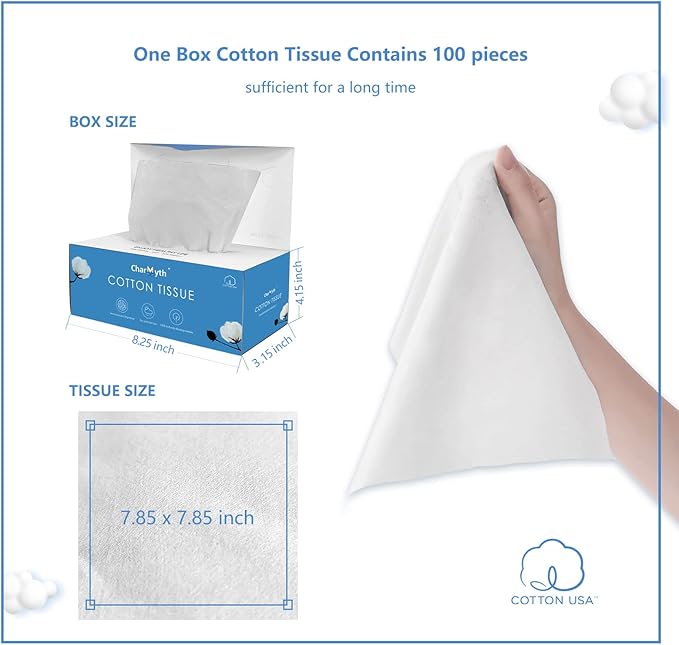 Extra Thick Disposable Face Towel, Disposable Makeup Removing Wipes, 100% USA