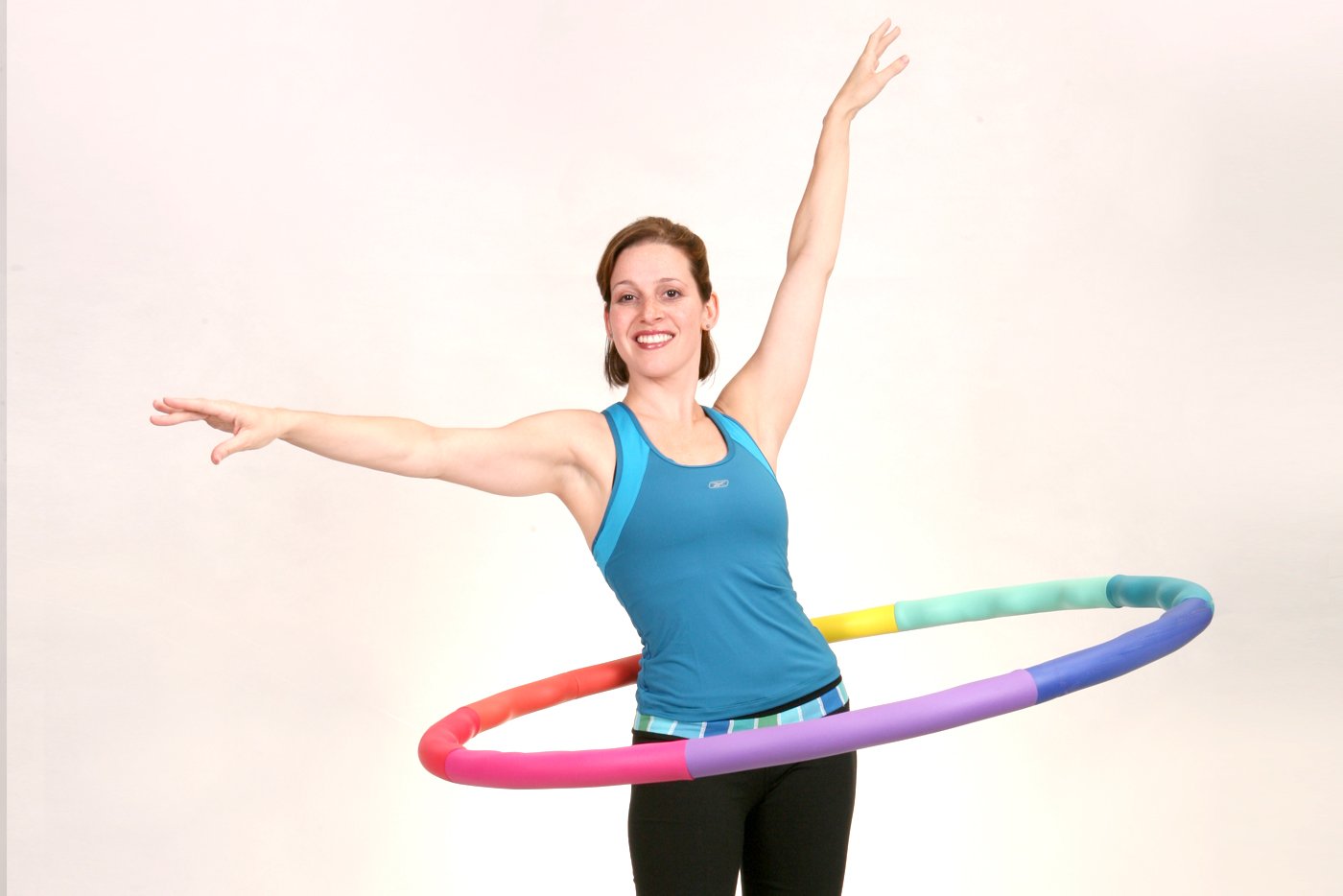 Sports Hoop Weighted Hula Hoop, ACU Hoop 5L - 4.9 lb Large, Weight Loss Fitness Workout with ridges. (Rainbow Colors)