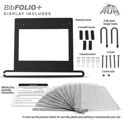 Gone For a Run BibFOLIO Plus Race Bib Holder and Running Medal Hanger Display | Race Medal Holder Display and Running Bib Holder for Runners | Race Bib and Race Medal Display for Runners