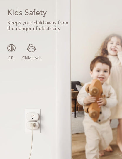 Smart Plug Work with Alexa and Google Home Nooie, Smart Alexa Plug Mini Smart Life&Tuya, Smart Outlet Plug Voice Control, WiFi Plug, Enchufe Inteligente Schedule Timer, 2.4Ghz Only, 4-Pack