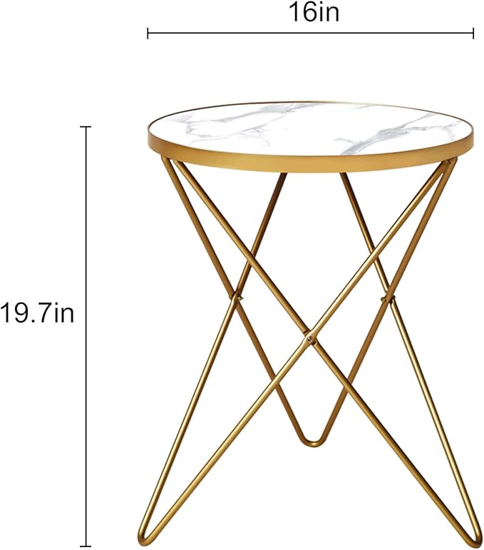HLR Modern Round Side Table Set of 2, End Table