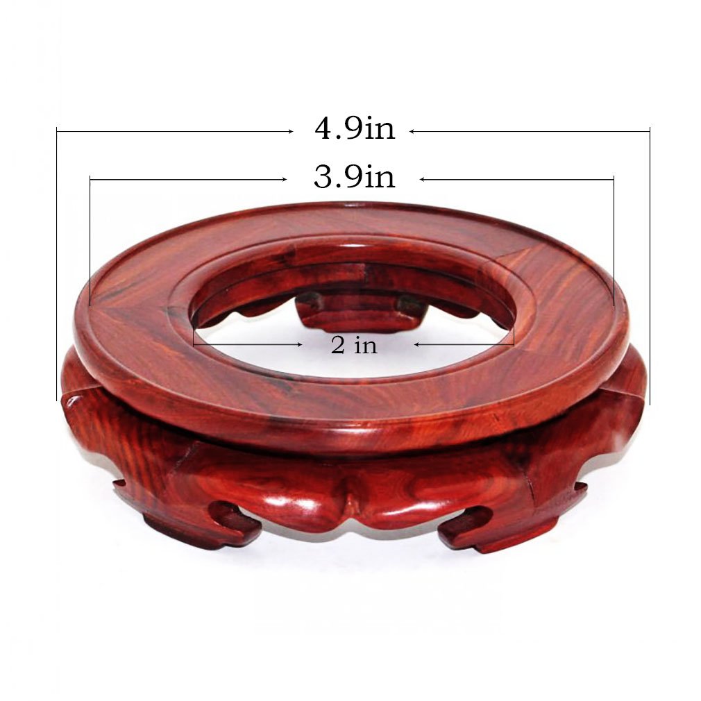 GOLDY&WENDY Rosewood Circular Display Stand with Hole