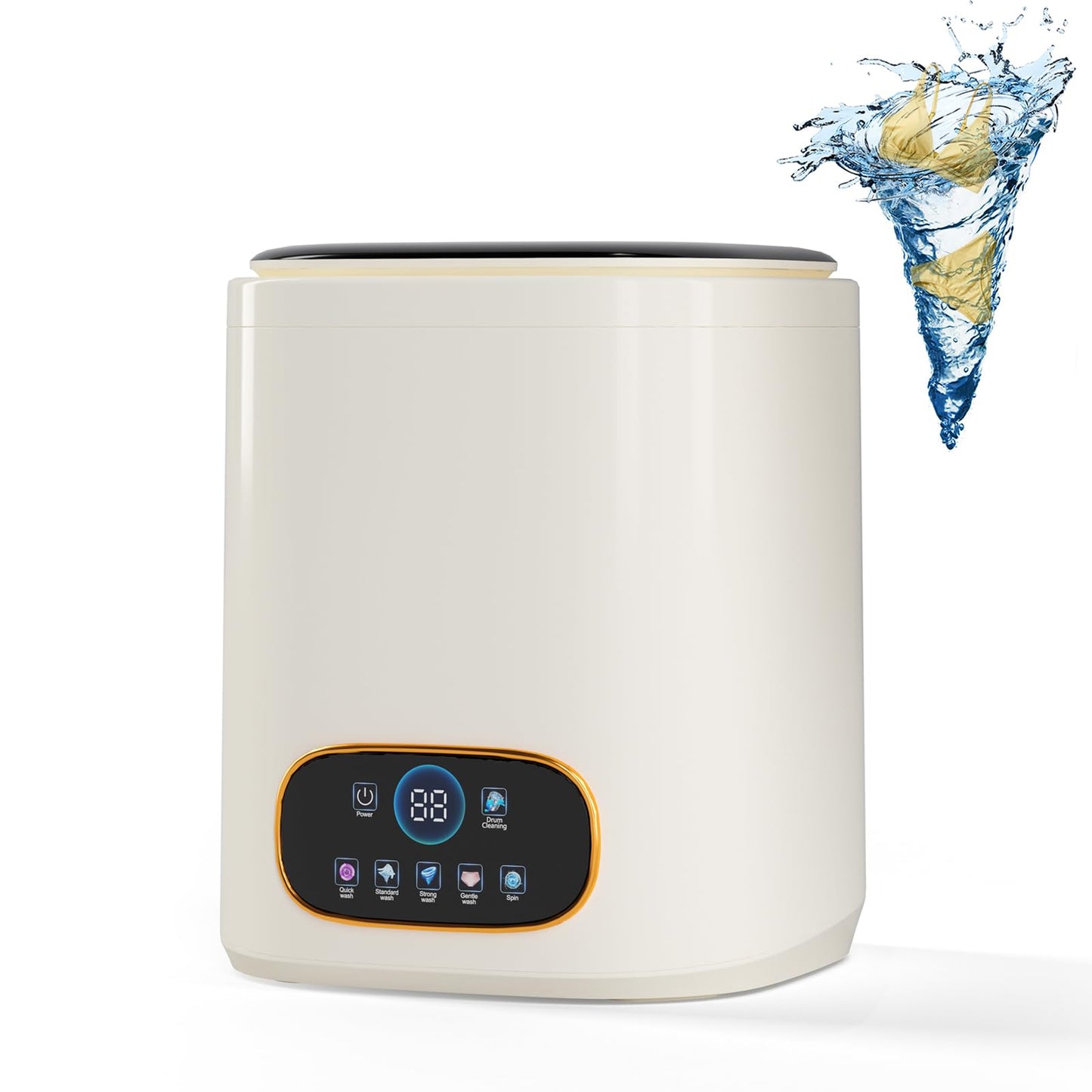 Portable Fully Automatic Washing Machine, 9L Compact Underwear Mini Washer with LCD Touch Control Screen, One-Touch Operation, Easy Installation, Ideal for Apartments, Dorms, RVs & Travel, 110V