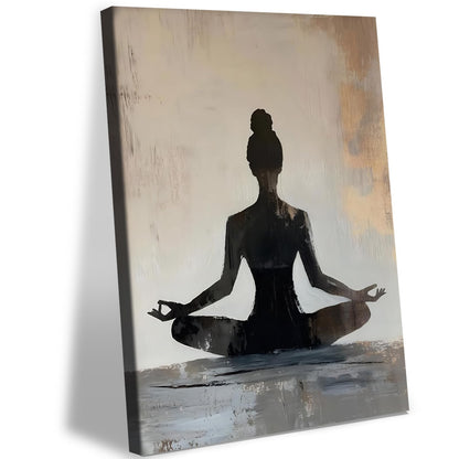 LYYGLYY Framed Yoga Canvas Wall Art, Zen Print Wall Art, Modern Minimalist Yoga Room Poster Artwork for Walls, Calm Mindfulness Wall Decor for Bedrooms, Living Rooms 12×16 Inches