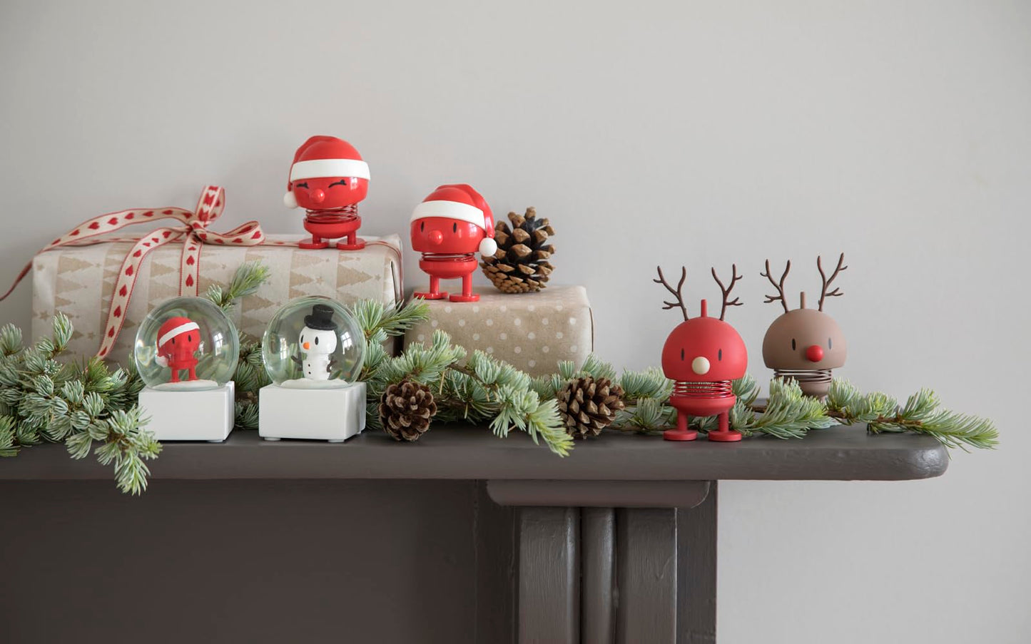 Hoptimist Baby Reindeer Bumble, Berry, Home Decor Ornament - Danish Design, Plastic W/Metal Spring, Small - Creates Cheerful Movement