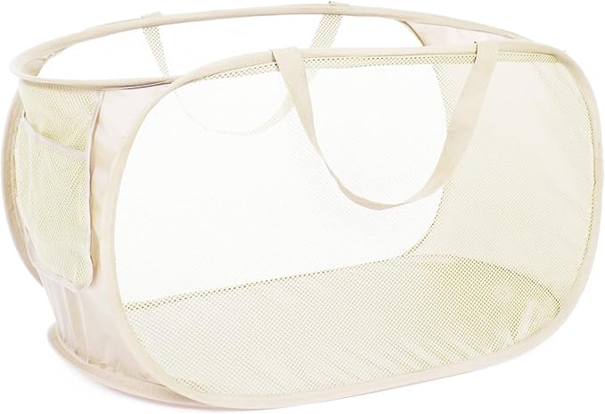 Durable Collapsible Laundry Baskets, Mesh Pop Up Laundry Hamper