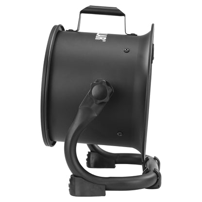 CAT fans - 9”-Blade High-Velocity Drum Fan (Black, 2-in-1): 940 CFM, 4-Speed, 360° Pivoting Head, Dual Ball Bearing Motor with Die-Cast Cover (HVD-9AC-BLK)
