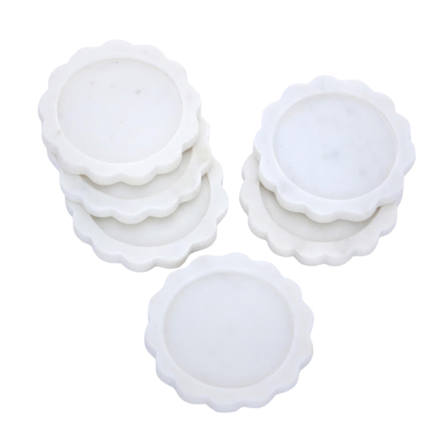 Luxury Marble Coasters Set of 4 – Natural Stone Drink Coasters for Coffee Table, Absorbent Marble Cup Coasters, Modern Table Protectors, Elegant Floral Coasters, Housewarming Gift