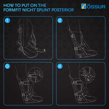 Össur Night Splint Posterior - Plantar Fasciitis & Heel Pain Relief - Adjustable Support for Men & Women - Orthopedic Sleep Aid for Foot Arch Pain, Achilles Tendonitis, and Recovery - Small