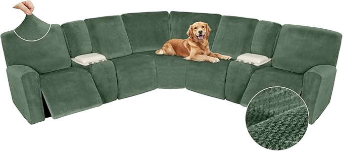 Arfntevss Sectional Recliner Couch Covers Velvet Washable Corner Sectional Sofa