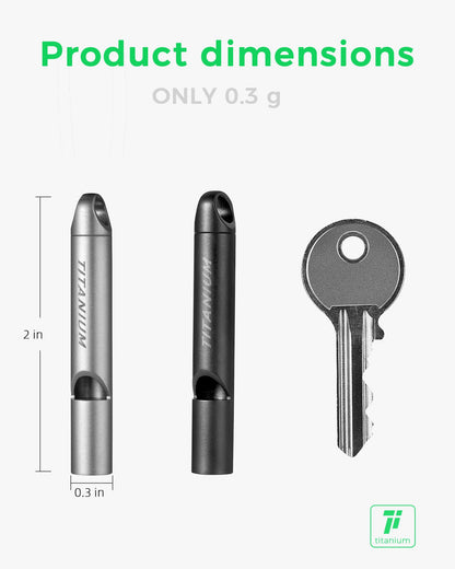 IUMIUN Titanium Pealess Emergency Whistle, 120-130dB High Frequency Safety Survival Whistle for Hiking Camping Boating Dog Training(Matte 1 Pack)