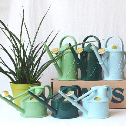 Indoor Plastic Watering Can | The HAWS Langley Sprinkler - One Pint | Pot Waterer | Fine Spray Rose | Sage