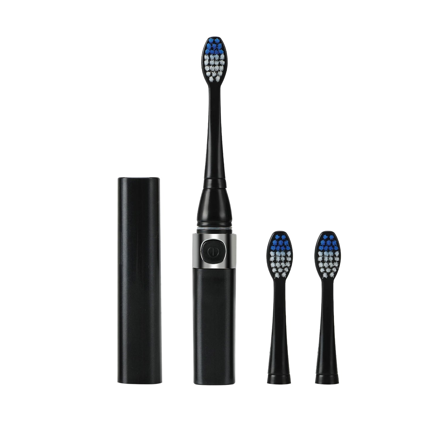 Pursonic Portable Sonic Toothbrush Battery Operated, Battery Included, 3 Brush Heads Included, 22,000 Strokes Per Minute, Brush On The Go (Blue)