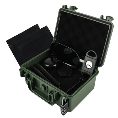 Gosstek Travel Storage Safe Locking Dry Box with 10 PCS Accessories, Durable Airtight ABS Hard Case – Heavy Duty Organization Container for Travel & Home, Great Gift Choice. Green
