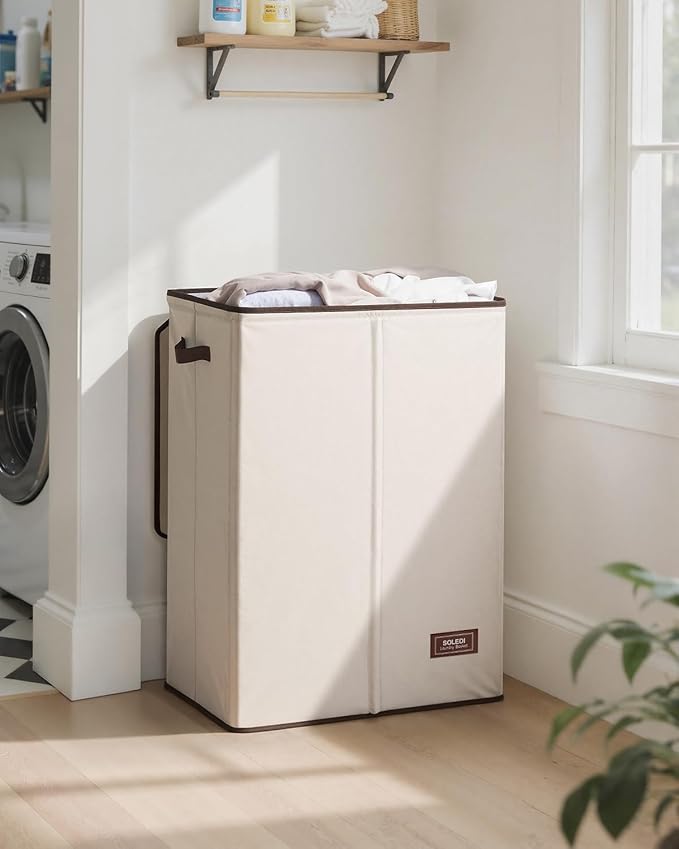 SOLEDI Laundry Hamper with Lid 130L Large & Tall Collapsible Laundry Basket
