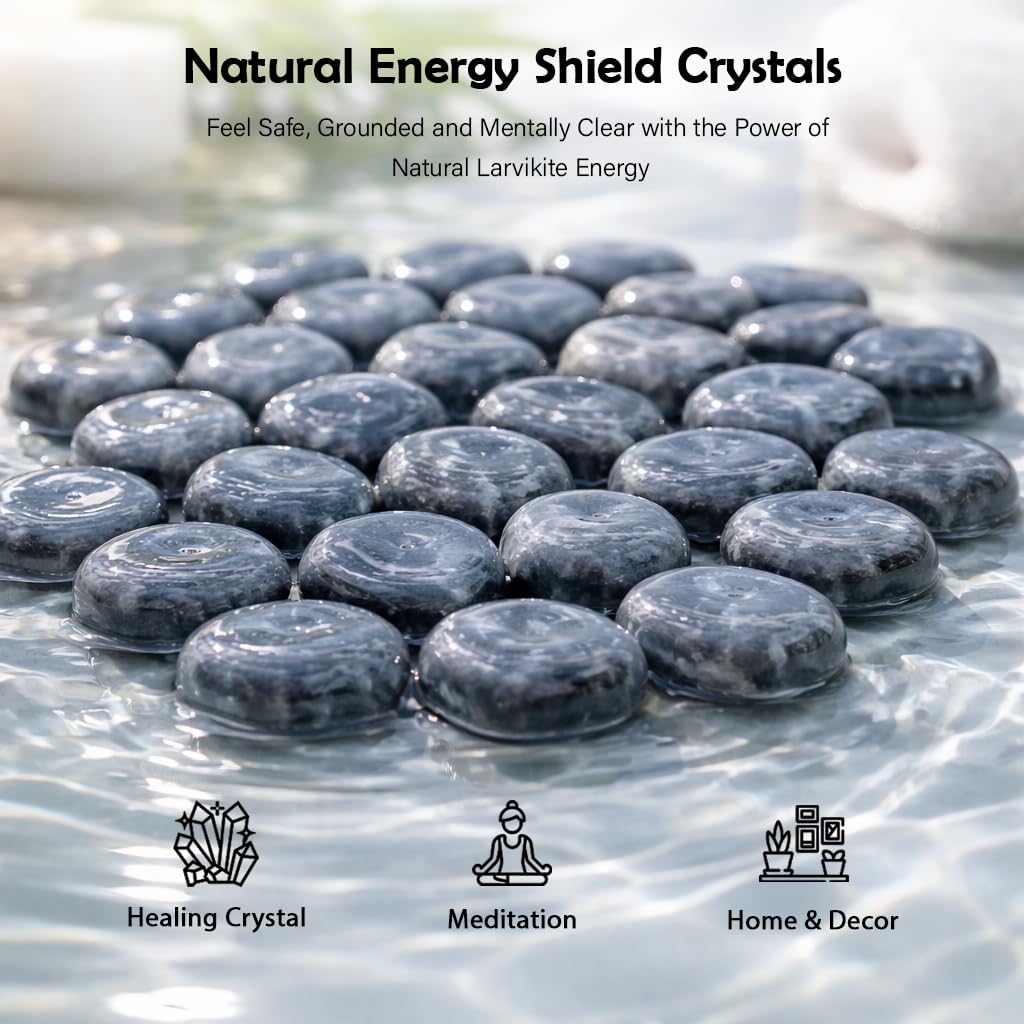 Crocon® 1LB Larvikite Tumbled Stones and Crystals bulk 2000+ Carats Natural Crystal Kit for Reiki Healing Crystal Polished, Tumble Stones, Chakra Balancing, Reiki Gift, Home Decor Size : 2025 mm"