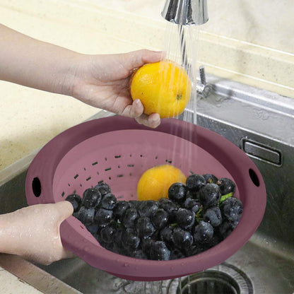 QiMH Collapsible Colander and Strainer, 5 Quart(1.25 gal), Heavey Duty Kitchen Drainer Basket for Pasta, Veggies and Fruits, New Home Apartment Essentials