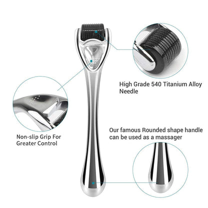 Derma Roller Stainless Steel - Microderma Roller - Microneedle Roller with Case-Personal Use Microneedling Roller -192 Micro Needle Dermal Roller