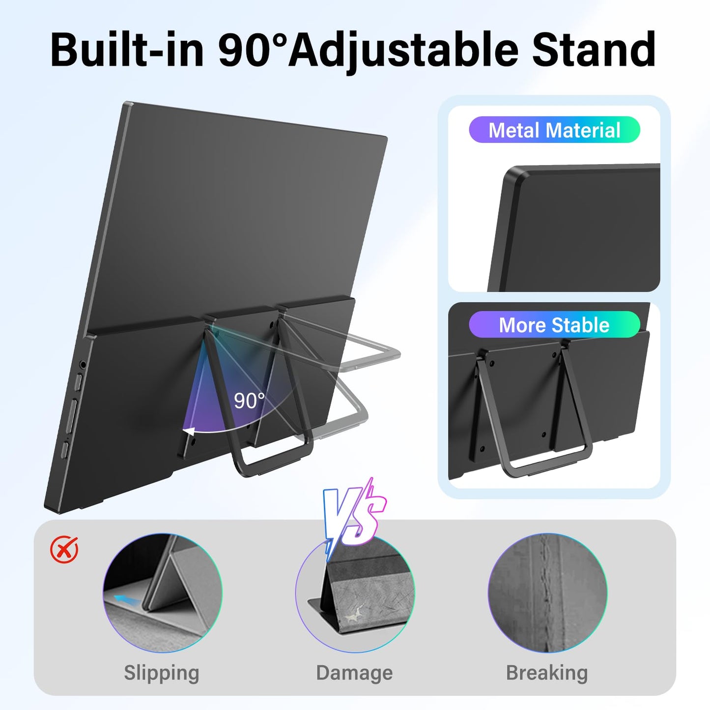 InnoView Portable Monitor Touchscreen 15.6" 1080P 10-Point Touch Screen Monitor Portable with Protective Sleeve Built-in Stand, 1200:1 HDMI USB C Travel Monitors for Laptop, PC, Phone