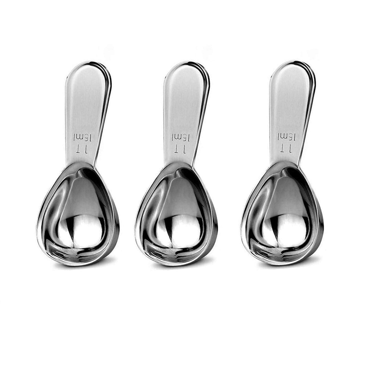 Coffee Scoop Set,Stainless Steel Coffee Spoons Short Handles,Tablespoon Measure Spoon Set Fit Coffee, Loose Tea, Sugar Or Flour(3 pieces,15ml)