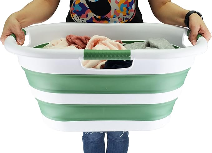 SAMMART 40L Collapsible Plastic Laundry Basket