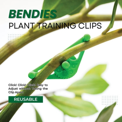 Bendies LST Plant Training Clips 50 Pack Blue - v2.0 Adjustable Low Stress Support Clips for Stem Bending, Grow Tent, Plant Ties & Gardening Accessories