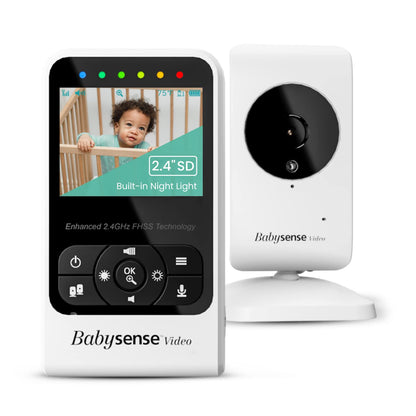 Babysense Video Baby Monitor with 2.4" Screen & Medically Certified Baby Movement Monitor with Real-Time No Breathing Motion Alerts, Tracks Breathing Motion Irregularity, Non-Contact, 2-in-1