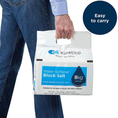 Kinetico Block Salt for Water Softeners - Genuine Kinetico Product - Delivers Superior Performance - 3 packs with 6 salt blocks in total