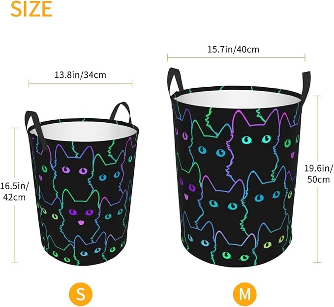 Funny Black Cats Laundry Hamper Bag