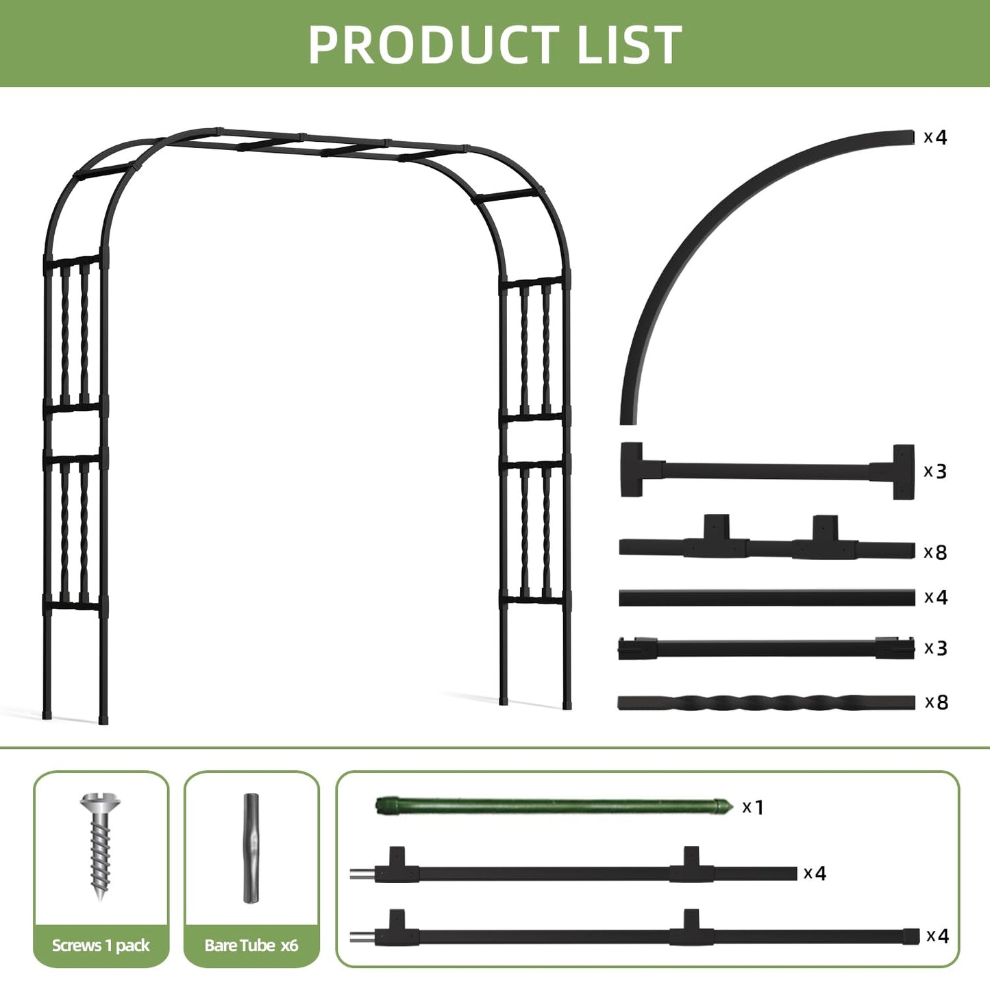 6.9x7.9FT Square Tube Garden Arbor Trellis,Unique Design Metal Arch for Climbing Plants Outdoor,Large Wedding Arch for Ceremony,Lawn Patio Backyard Decoration