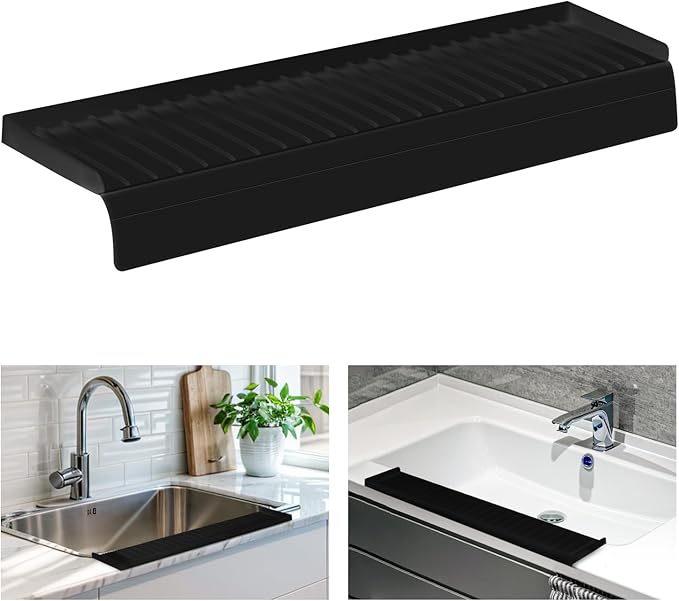 Sink Edge Protector with Suction Cup, Silicone Sink Splash Guard