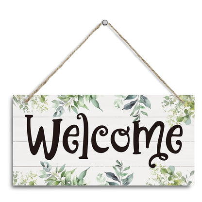 rdejxgvl Rustic Welcome Decor, Decorative Hanging Wall Plaque Wood Sign, Spring Sign 13, 30X15cm, Welcome Sign for Front Door Porch, Farmhouse Home Decor
