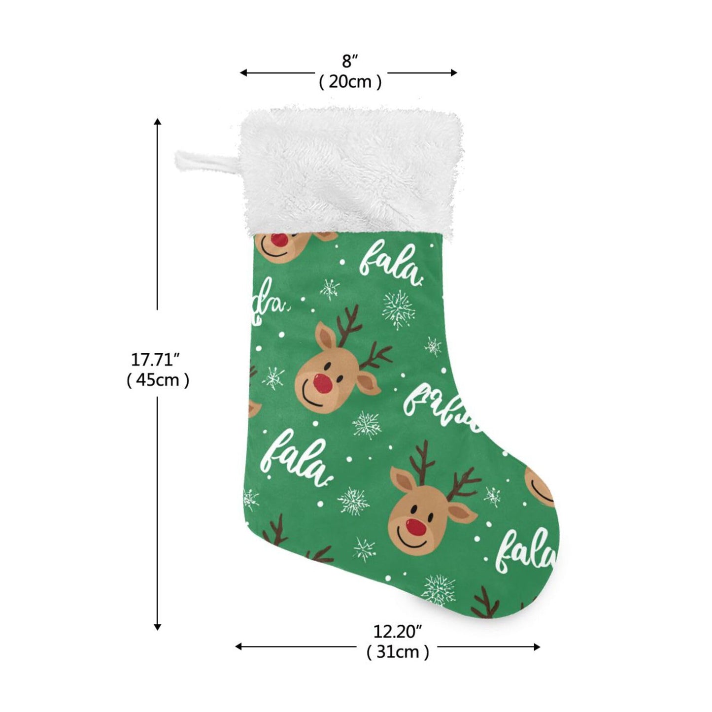 Christmas Reindeer Head Christmas Stockings Xmas Stocking Large Candy Fireplace Hanging Socks 1 Pcs Xmas Decor Holiday Family Party 12 x18 Inch