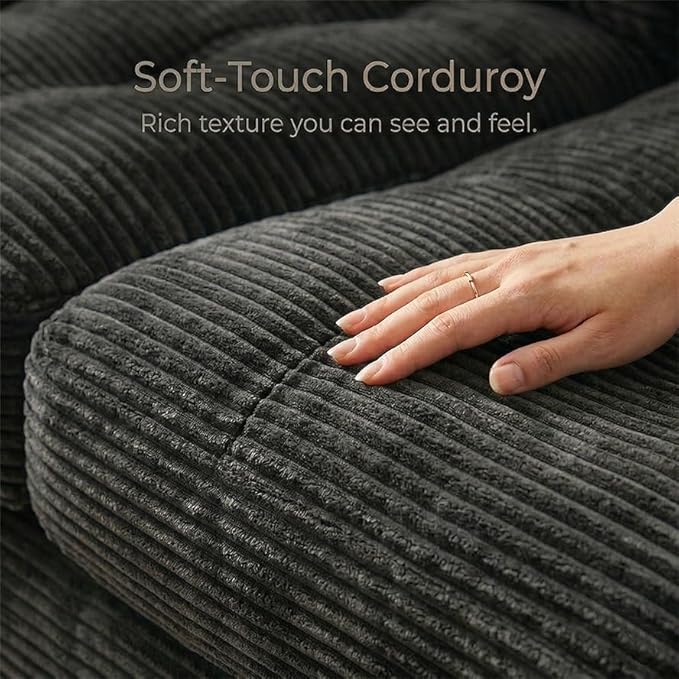 96" L Shaped Modular Sectional Sofa, Boneless Cloud Couch