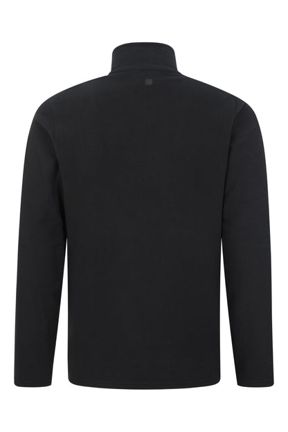 Mountain Warehouse Camber II Mens Half-Zip Fleece - Lightweight & Quick Dry Microfleece - Autumn, Winter, Outdoors Black L