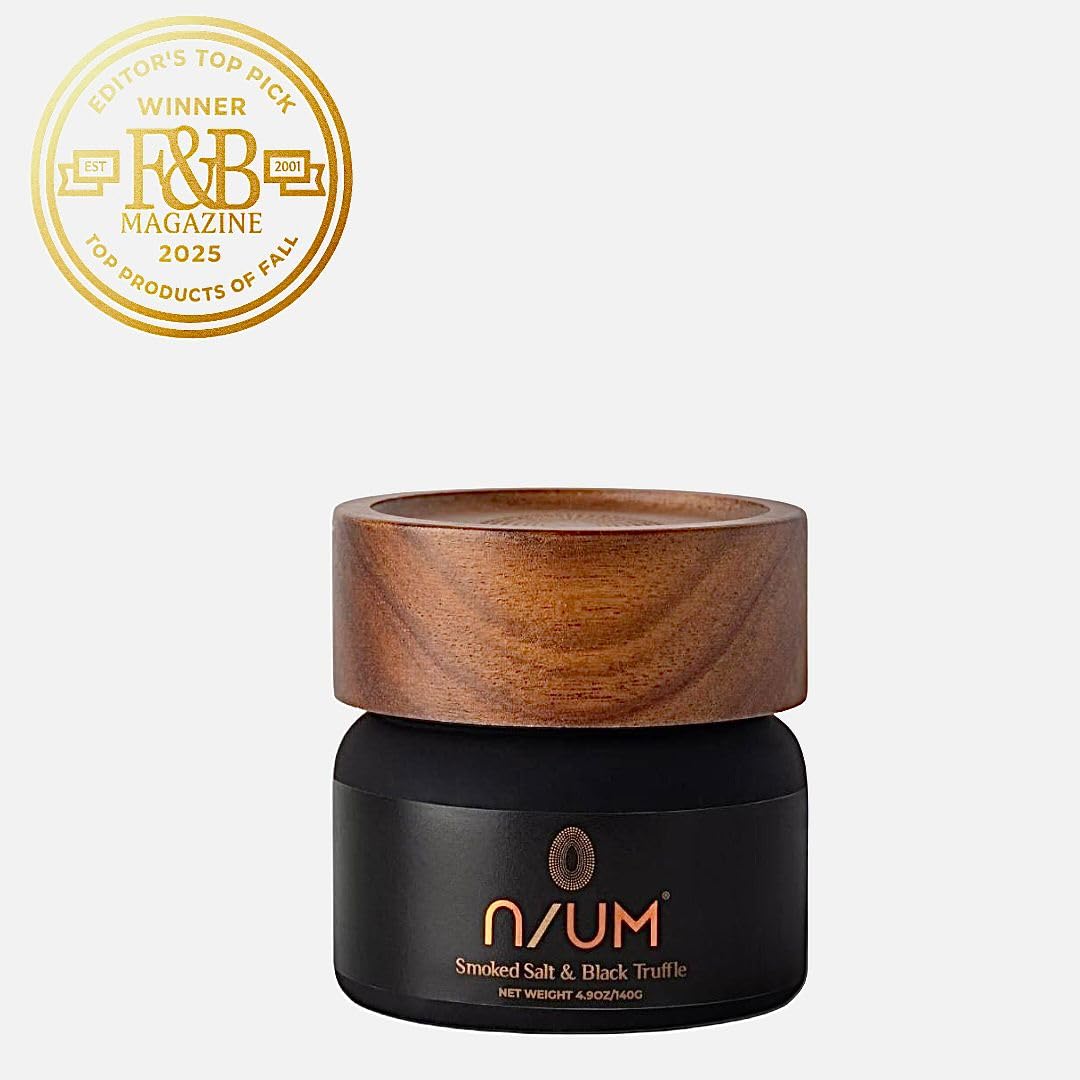 N/UM - Smoked Salt & Black Truffle - Handcrafted with African Beechwood Smoked Kalahari Salt and Real Black Truffle. Perfect for Steaks, Pasta, Eggs & Vegetables | 4.9 oz
