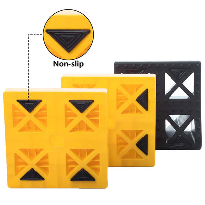 Homeon Wheels 10 Packs Rv/Camper Leveling Blocks, Chocks Anti-Slip Pads Design Include One Wheel Chock and Carrying Bag for Camper Travel Trailer