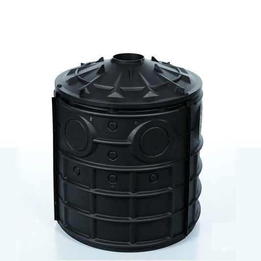 EJWOX 50 Gallon Stormwater Dry Well, Heavy Duty Catch Basin with Reinforced Fiberglass HDPE, Ribbed Structure, No-Tool Assembly, Underground Drainage System for Yard & Driveway