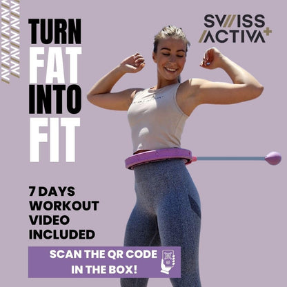 Swiss Activa+ Smart Hula Hoop S4.S XXL Extension Set - No Falling Hula Hoop - Hula Hoop 51 in - Fitness Hula Hoop with Weighted - Fitness Hoop Hula Hoop with Ball - Smart Hoola Hoop