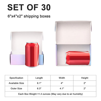 DERZIFUN 6x4x2 Inch Small Shipping Boxes for Small Business, 30 Pack Purple Mailing Boxes Corrugated Cardboard Mailer Gift Packaging Box