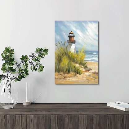 Hardy Gallery coastal wall art lighthouse pictures: beach wall decor coastal artwork nautical ocean print in beach canvas painting for bathroom 11" x 16"