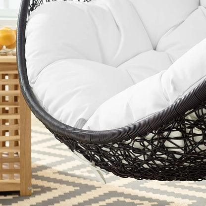 Modway EEI-3636-BLK-WHI Encase Swing Outdoor Patio Lounge Chair Without Stand, Black White, 43.5 x 40 x 125.5