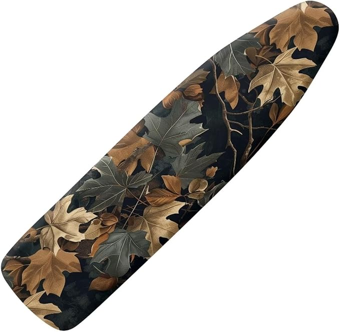 Leaves Ironing Board Cover, Full Scorch Resistant Padding, Elastic Edges