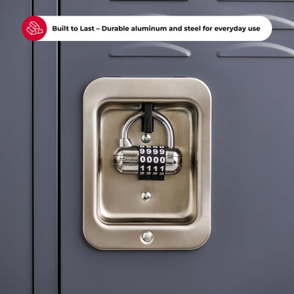 Master Lock Set Your Own Combination Padlock, Gym Locker Locks with Code for Securing Indoor Valuables, Color May Vary, ‎1523D