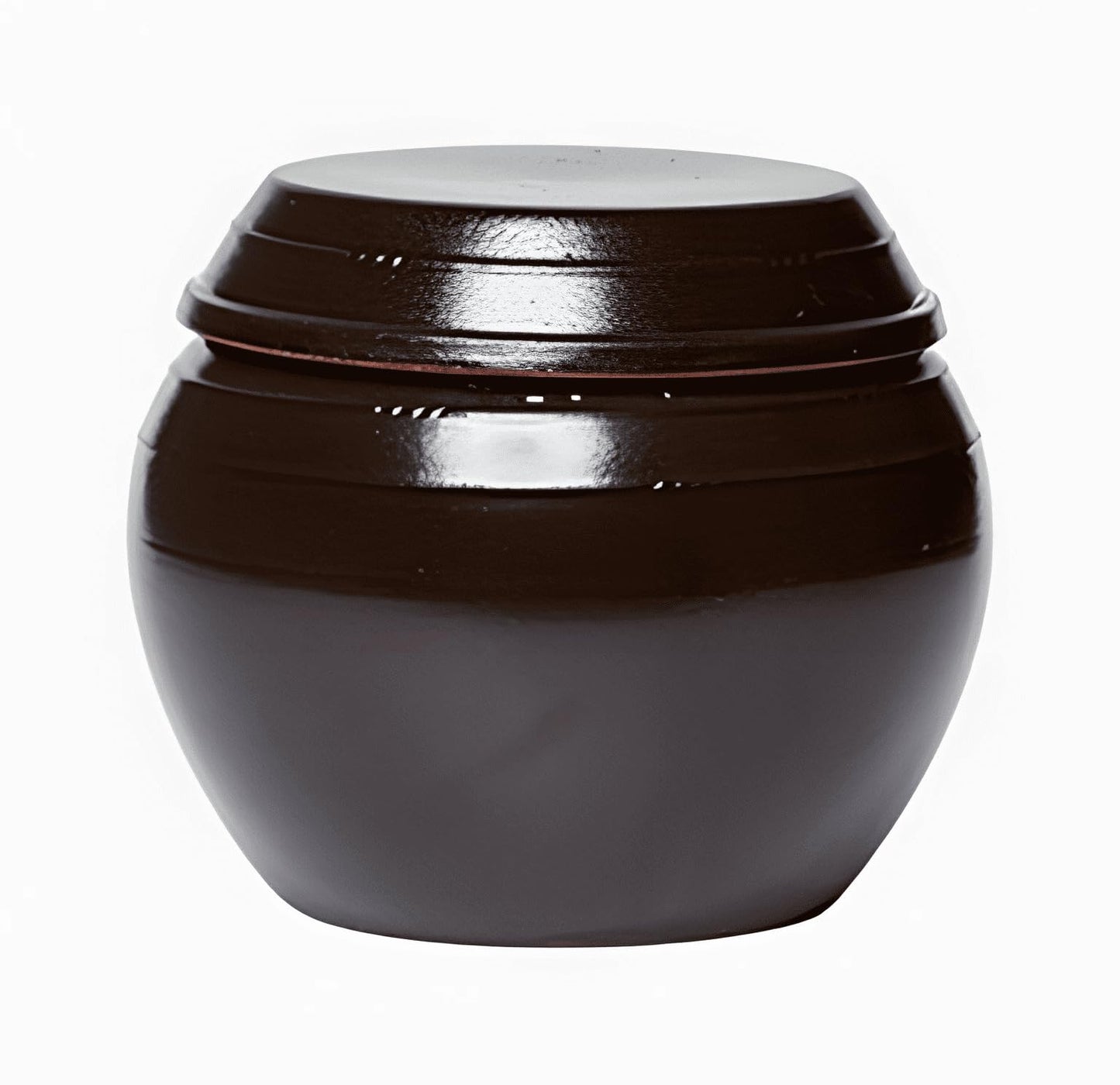 BALWOO Earthenware Onggi Korean Traditional Clay Jar Mini Ceramic Canister/Handmade Food Storage Container for Tea, Coffee Bean, Salt/Breathing Clay Pot Kimchi Fermentation Crock (2L(67.6oz))