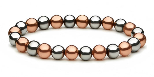 Copper Bracelet with Magnet Womens Copper Bracelets , Healing Better Health for Woman and Man, Hematite Magnetic Copper Bracelet, New Year Gift, Valentine's Day, Gift for Parents Mother's Day, Pulsera De Cobre Para Mujer for Parents, Mom Presents One Pack