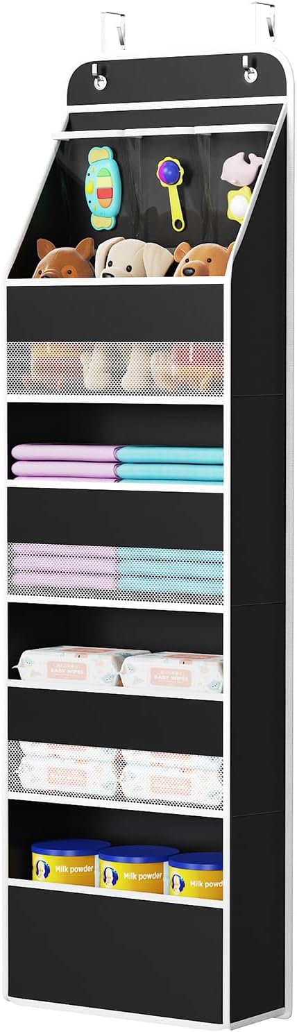 Univivi 5-Shelf Fabric Door Storage Over Door Hanging Organizer